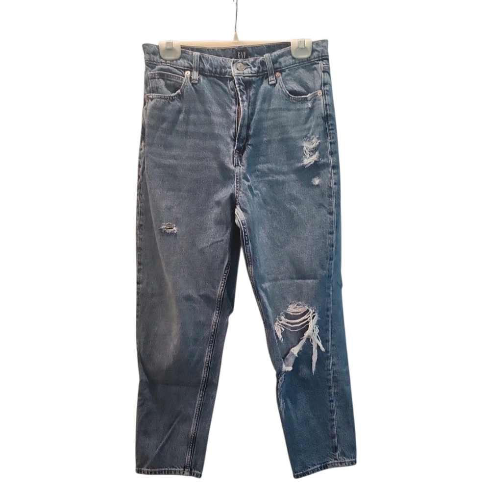 GAP Blue Distressed Ankle Jeans